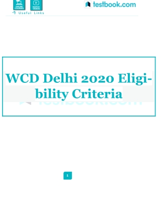 WCD Delhi 2020 Eligibility Criteria