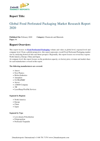 Food Perforated Packaging Market Research Report 2020