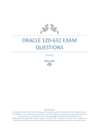 [2020] Oracle 1Z0-632 Exam Questions