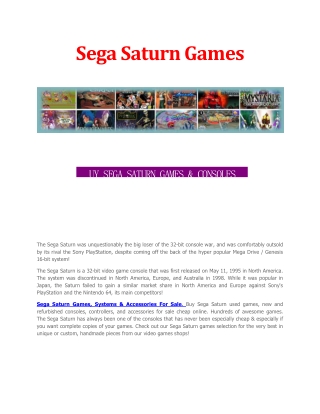 Sega Saturn Games
