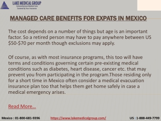 Managed Care Benefits for Expats in Mexico