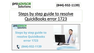 Steps by step guide to resolve QuickBooks error 1723