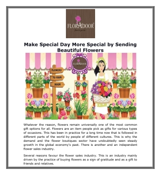 Make Special Day More Special by Sending Beautiful Flowers
