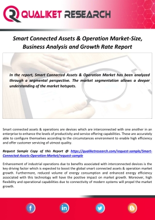 Smart Connected Assets & Operation Market Size, Technology Insights, Growth, Top Leaders & Forecast From 2020 To 2027