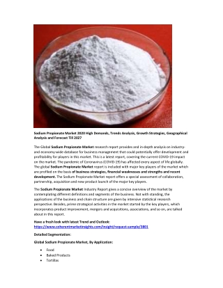 Sodium Propionate Market