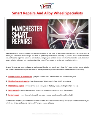 Smart Repairs And Alloy Wheel Specialists