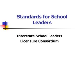 Standards for School Leaders