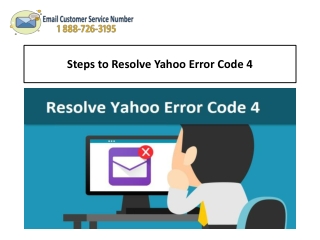 How to Resolve Yahoo Error Code 4? 1-888-726-3195