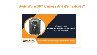 Body Wearable Video SPY Cameras