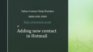 Adding a new contact in Hotmail
