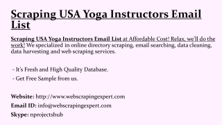 Scraping USA Yoga Instructors Email List