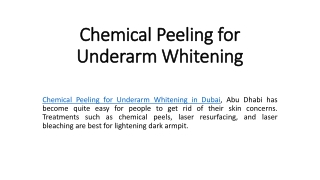 Chemical Peeling for Underarm Whitening