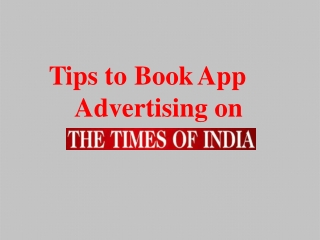 TOI App Advertising Rates and Ad Options