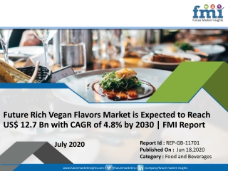 Future Rich Vegan Flavors Market 2030, Global Industry Size, Share, Report, CAGR~4.8%, Covid-19 Impact Analysis by FMI