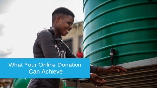 What Your Online Donation Can Achieve