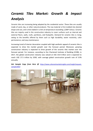 Ceramic Tiles Market: Growth & Impact Analysis