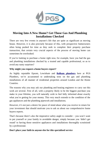Moving Into A New Home_ Get Those Gas And Plumbing Installations Checked