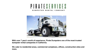 Hire Roll Off Pirate Dumpster Rental in Ontario, CA