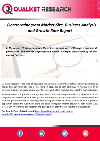 Latest Report of Global Electroretinogram Market 2020-2027 Demand, Trend, Application and Regional Analysis Report