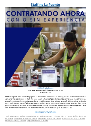 Staffing La Puente