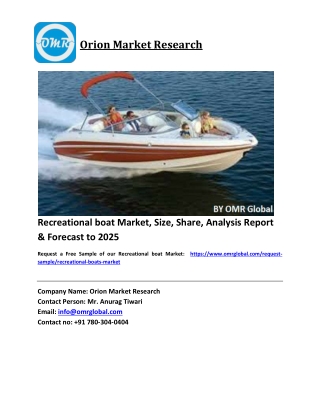 Recreational boat Market Growth, Size, Share, Industry Report and Forecast 2019-2025