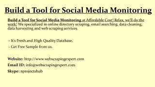 Build a Tool for Social Media Monitoring