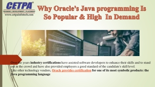 Why Oracle's Java programming Is So Popular High  Demand