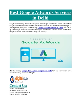 Google Adwords Services in Delhi