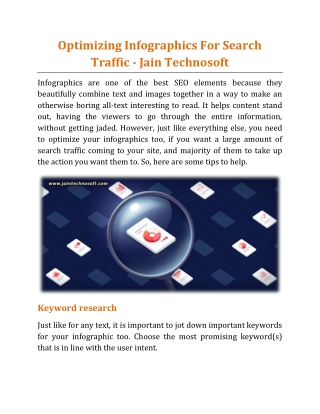 Optimizing Infographics For Search Traffic - Jain Technosoft