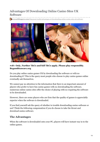 Advantages Of Downloading Online Casino Sites UK Software