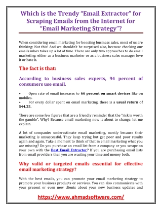 Which is the trendy Email Extractor for scraping emails from internet for email marketing strategy