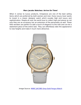 Marc Jacobs Watches: Arrive On Time!