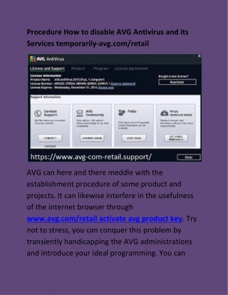 Procedure How to disable AVG Antivirus and its Services temporarily