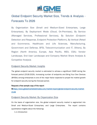 Global Endpoint Security Market Size, Trends & Analysis - Forecasts To 2026
