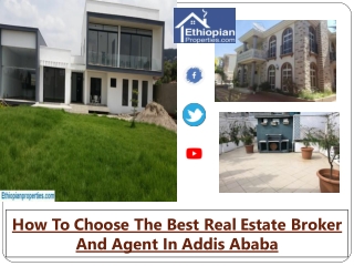 How To Choose The Best Real Estate Broker And Agent In Addis Ababa