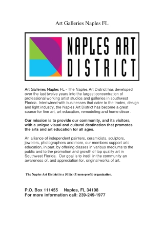 Art Galleries Naples FL