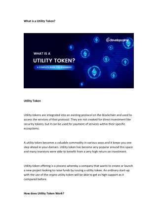 What is a Utility Token?