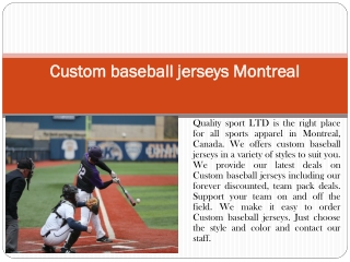 Custom baseball jerseys Montreal