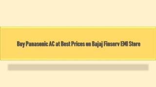 Buy Panasonic AC at Best Prices on Bajaj Finserv EMI Store