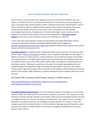 Access Control Solutions: Market Leadership