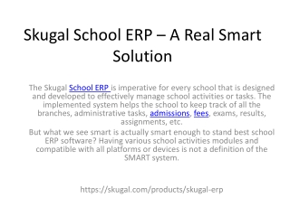 Skugal School ERP – A Real Smart Solution