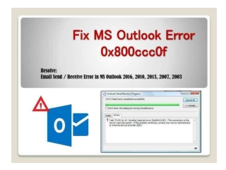 How To Fix Outlook Error 0x800ccc0f