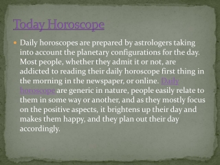 Today Horoscope