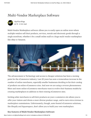 Multi Vendor marketplace software