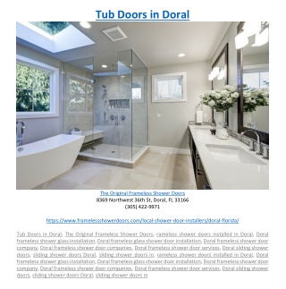 Tub Doors in Doral