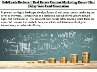 BoldLeads Reviews | Real Estate Content Marketing Errors That Delay Your Lead Generation