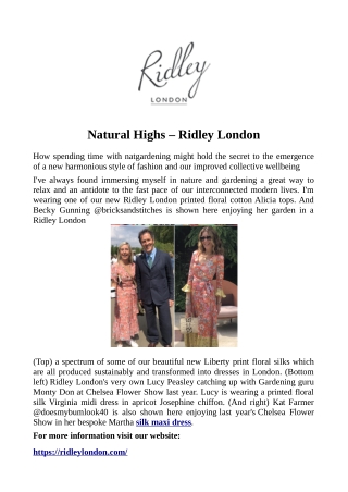 Natural Highs – Ridley London