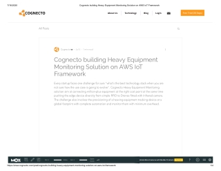 Cognecto building Heavy  Construction Equipment Monitoring Solution