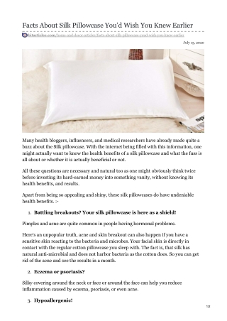Facts About Silk Pillowcase You’d Wish You Knew Earlier