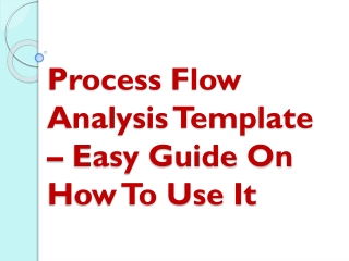 Process Flow Analysis Template – Easy Guide On How To Use It
